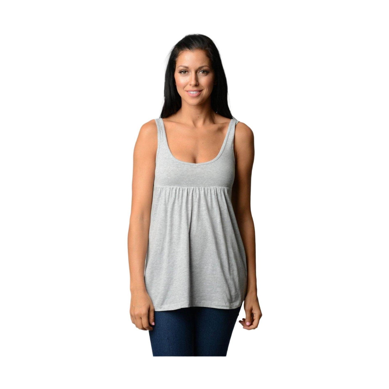 Women's Cotton Jersey V-Neck Tank - VacationGrabs