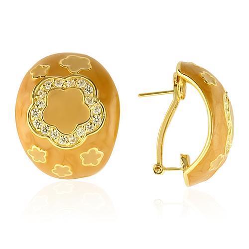 Women's Jewelry - Earrings Women's Earrings - Gold 925 Sterling Silver Earrings with AAA Grade CZ in Clear