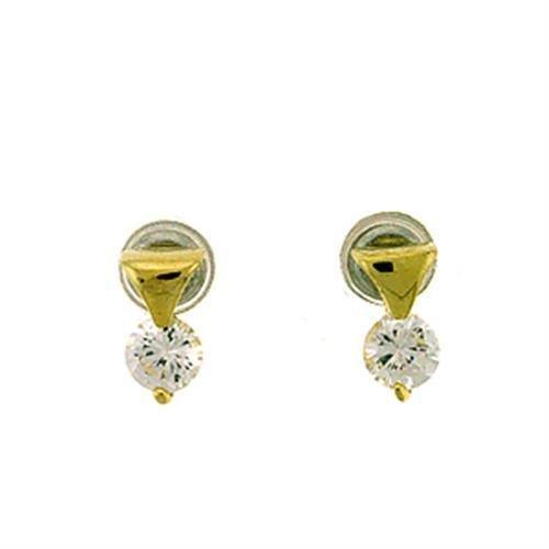 Women's Jewelry - Earrings Women's Earrings - Gold Brass Earrings with AAA Grade CZ in Clear