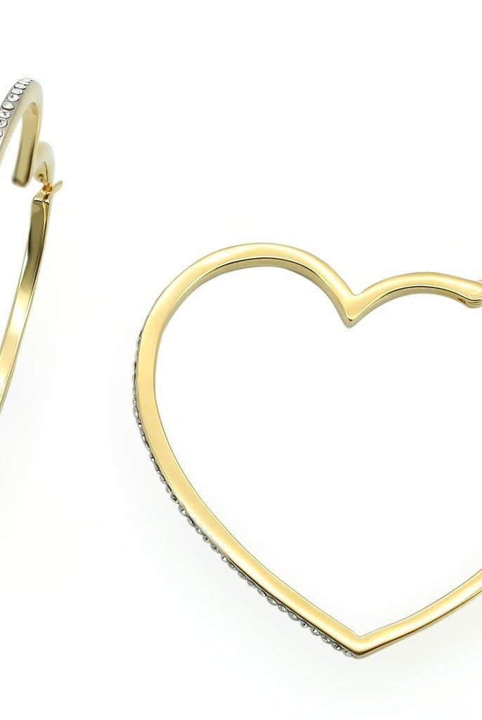 Women's Jewelry - Earrings Women's Earrings - LO1258 - Gold Brass Earrings with Top Grade Crystal in Clear