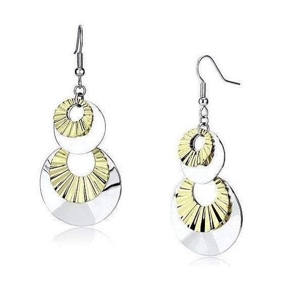 Women's Earrings - LO2656 - Reverse Two-Tone Iron Earrings - VacationGrabs