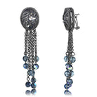 Women's Jewelry - Earrings Women's Earrings - LO4199 - TIN Cobalt Black Brass Earrings with AAA Grade CZ in Clear