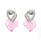 Women's Jewelry - Earrings Women's Earrings - LOAS1333 - Rhodium 925 Sterling Silver Earrings with AAA Grade CZ in Rose