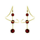 Women's Jewelry - Earrings Women's Earrings - LOAS798 - Gold 925 Sterling Silver Earrings with AAA Grade CZ in Ruby