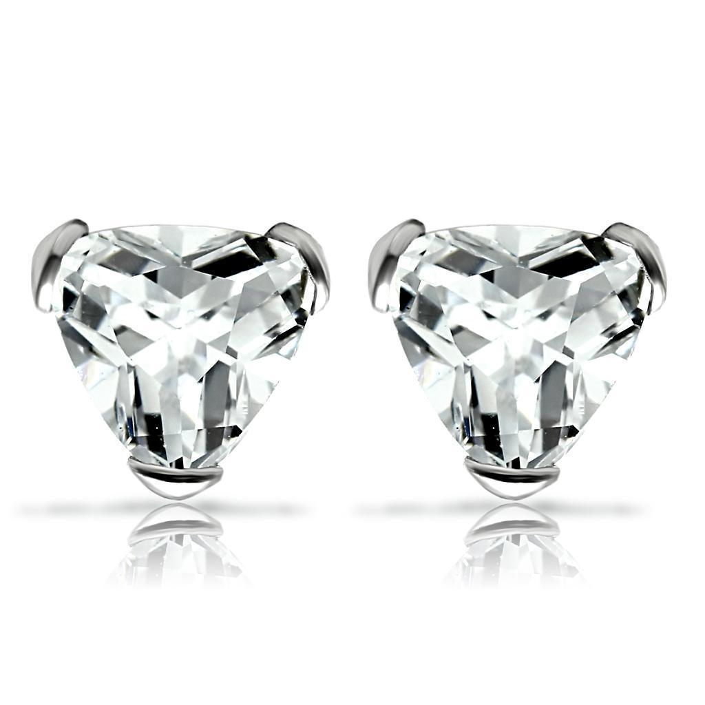 Women's Jewelry - Earrings Women's Earrings - LOS048 - Rhodium 925 Sterling Silver Earrings with AAA Grade CZ in Clear