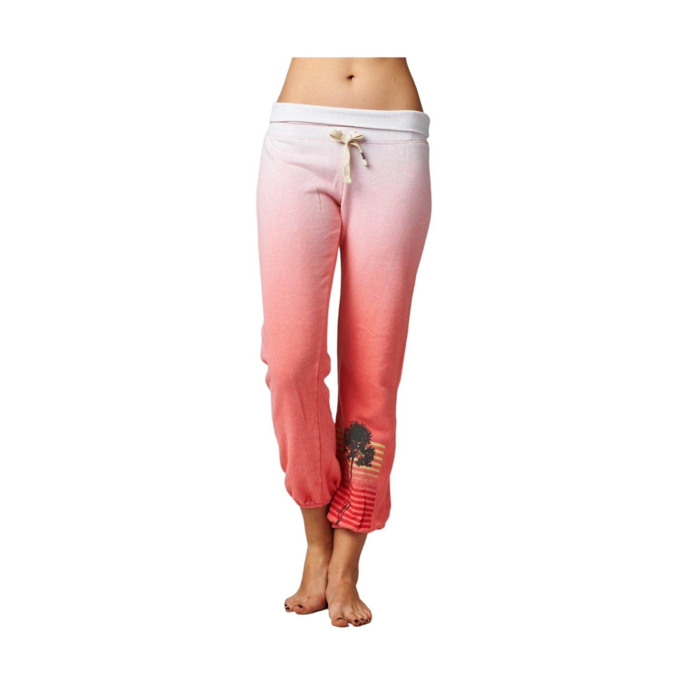 Women's Fold-over Waistband French Terry Dip Dye Screened - VacationGrabs