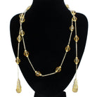 Women's Jewelry - Necklaces Women's LO1717 - Gold White Metal Necklace with Synthetic Acrylic in Topaz