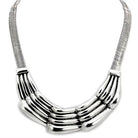 Women's Jewelry - Necklaces Women's LO1886 - Antique Silver White Metal Necklace with No Stone