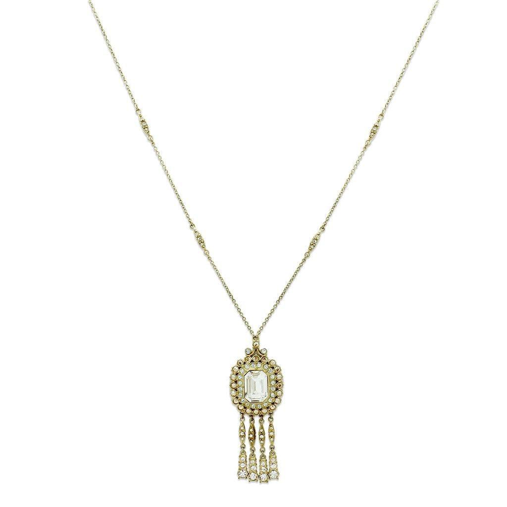 Women's Jewelry - Necklaces Women's LO2626 - Gold Brass Necklace with Top Grade Crystal in Clear