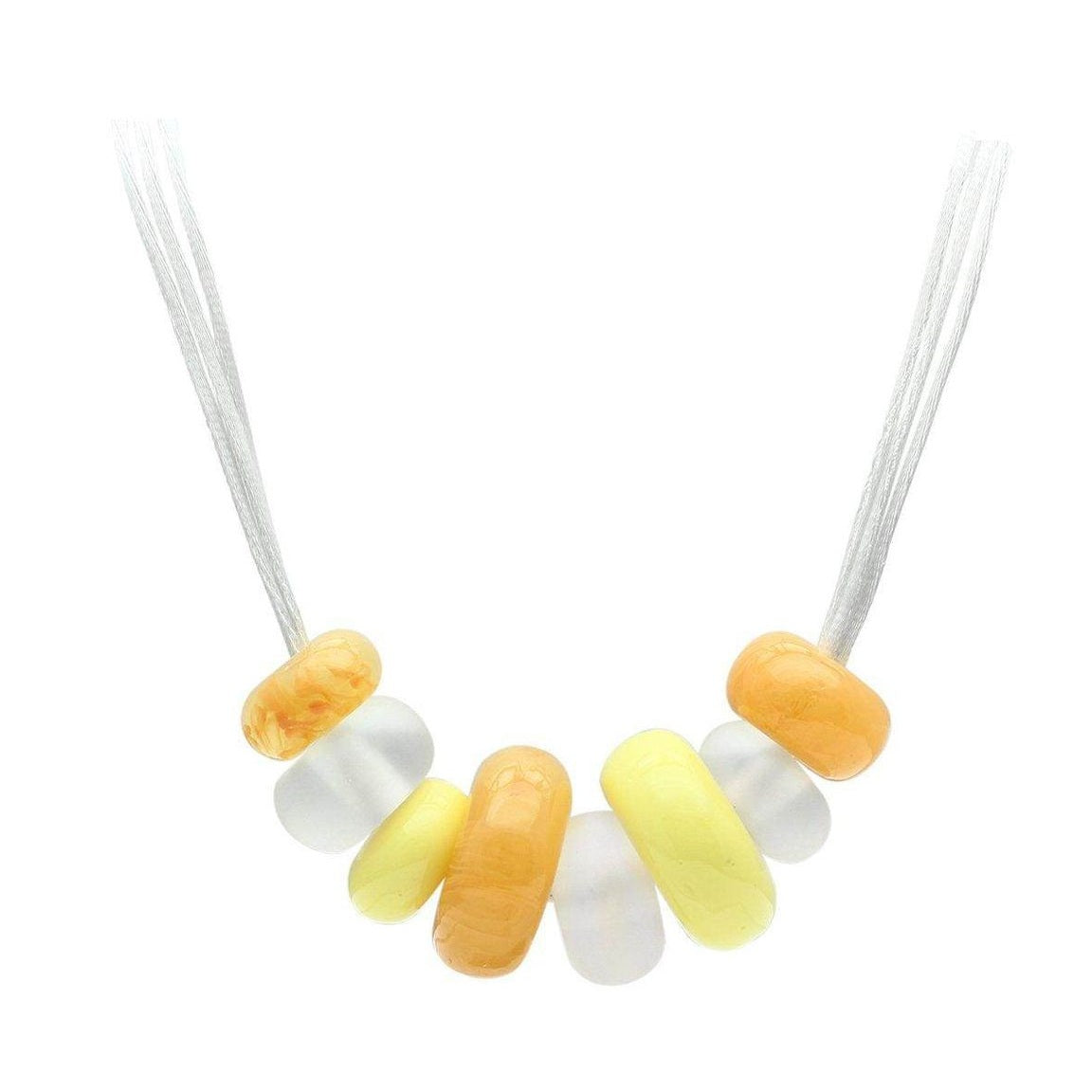 Multicolored Orange Yellow Beaded Necklace - VacationGrabs