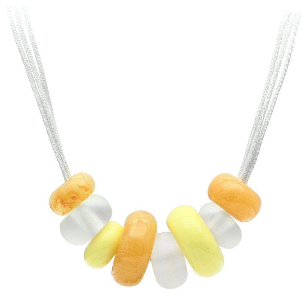 Multicolored Orange Yellow Beaded Necklace - VacationGrabs