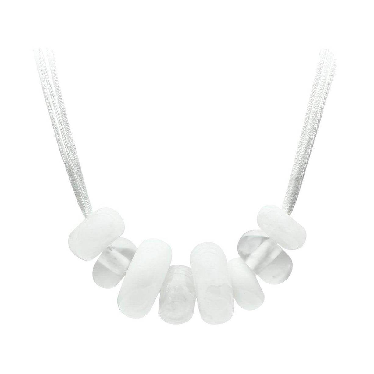Women's White Beaded Necklace Style VL024 - VacationGrabs