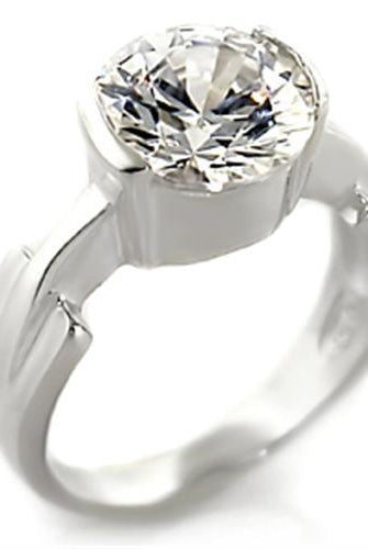 Women's Jewelry - Rings Women's Rings - 32125 - High-Polished 925 Sterling Silver Ring with AAA Grade CZ in Clear