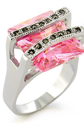 Women's Jewelry - Rings Women's Rings - 37623 - Antique Tone 925 Sterling Silver Ring with AAA Grade CZ in Rose