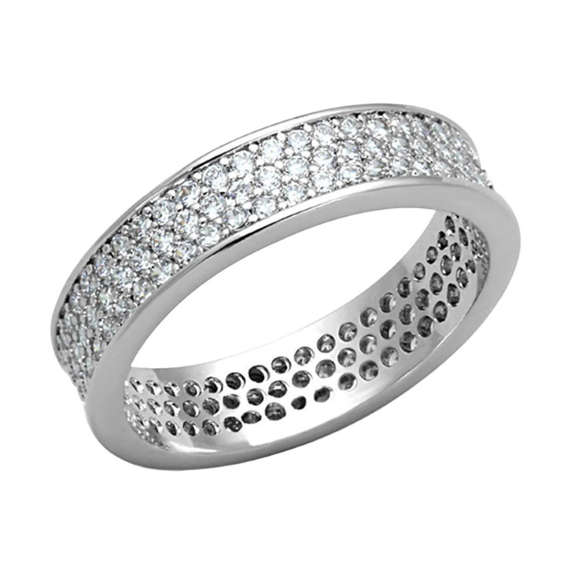 Women's Triple Layer Rhodium Finish Ring - VacationGrabs