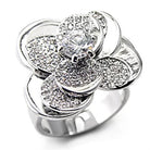 Women's Jewelry - Rings Women's Rings - 7X131 - Rhodium Brass Ring with AAA Grade CZ in Clear