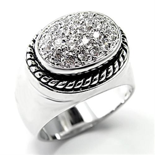Women's Jewelry - Rings Women's Rings - 7X230 - Rhodium 925 Sterling Silver Ring with AAA Grade CZ in Clear
