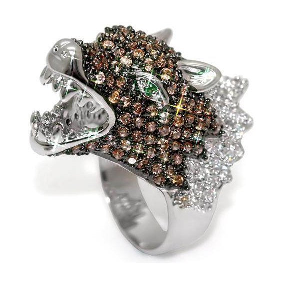Women's Rings - LO1529 - Rhodium + Ruthenium Brass Ring - VacationGrabs