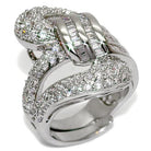 Women's Jewelry - Rings Women's Rings - LO1537 - Rhodium Brass Ring with AAA Grade CZ in Clear