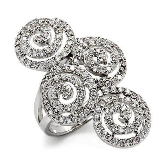 Women's Rings - LO1590 - Rhodium Brass Ring with AAA Grade - VacationGrabs
