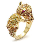 Women's Jewelry - Rings Women's Rings - LO1595 - Imitation Gold Brass Ring with Synthetic Garnet in Ruby