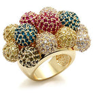 Women's Jewelry - Rings Women's Rings - LO1604 - Imitation Gold Brass Ring with AAA Grade CZ in Multi Color