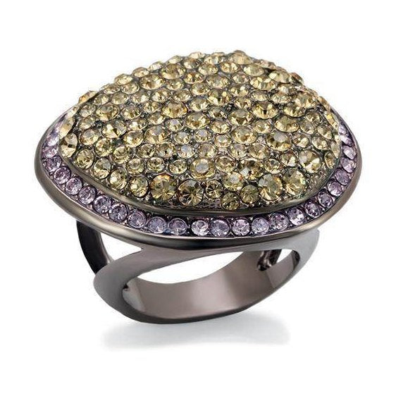 Women's Rings - LO1694 - Chocolate Gold Brass Ring with Top - VacationGrabs