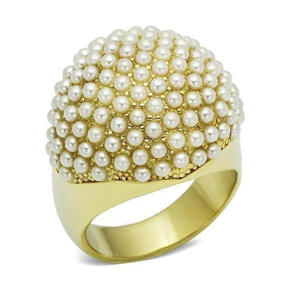 Women's Rings - LO2471 - Gold Brass Ring with Synthetic - VacationGrabs