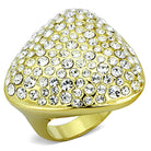 Women's Jewelry - Rings Women's Rings - LO3024 - Gold Brass Ring with Top Grade Crystal in Clear