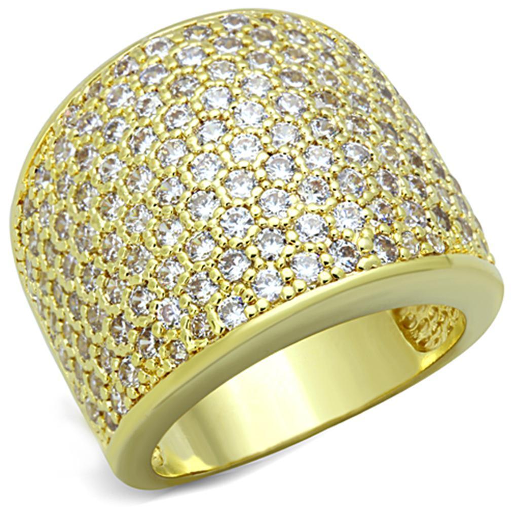 Women's Jewelry - Rings Women's Rings - LO3284 - Gold Brass Ring with AAA Grade CZ in Clear