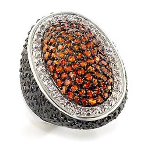 Women's Jewelry - Rings Women's Rings - LOA577 - Rhodium + Ruthenium Brass Ring with AAA Grade CZ in Multi Color
