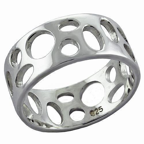 Women's Jewelry - Rings Women's Rings - LOAS1026 - High-Polished 925 Sterling Silver Ring with No Stone