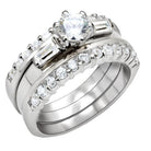 Women's Jewelry - Rings Women's Rings - LOAS1040 - High-Polished 925 Sterling Silver Ring with AAA Grade CZ in Clear