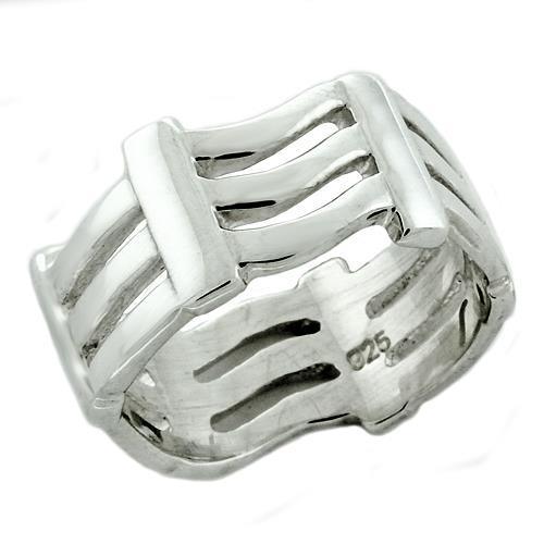 Women's Jewelry - Rings Women's Rings - LOAS1157 - High-Polished 925 Sterling Silver Ring with No Stone