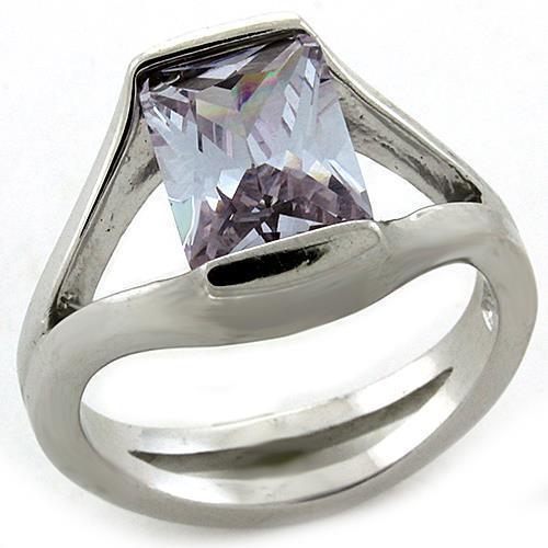 Women's Jewelry - Rings Women's Rings - LOAS1185 - Rhodium 925 Sterling Silver Ring with AAA Grade CZ in Amethyst