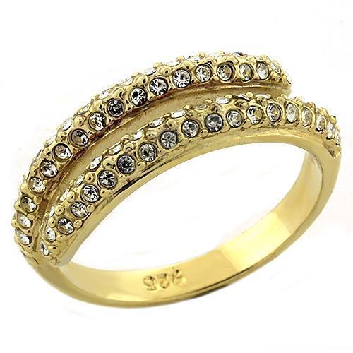 Women's Jewelry - Rings Women's Rings - LOAS1224 - Gold 925 Sterling Silver Ring with AAA Grade CZ in Clear