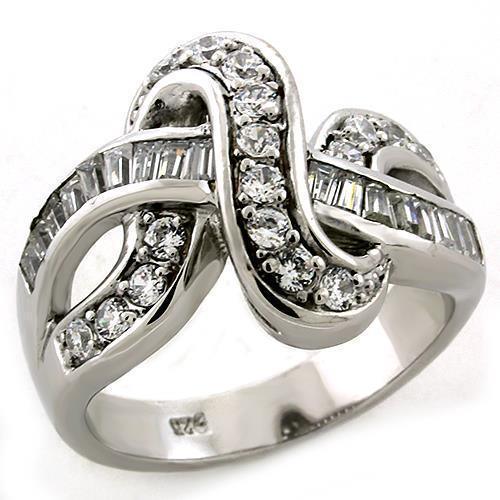 Women's Jewelry - Rings Women's Rings - LOAS1304 - Rhodium 925 Sterling Silver Ring with AAA Grade CZ in Clear