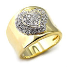 Women's Jewelry - Rings Women's Rings - LOAS830 - Gold+Rhodium 925 Sterling Silver Ring with AAA Grade CZ in Clear