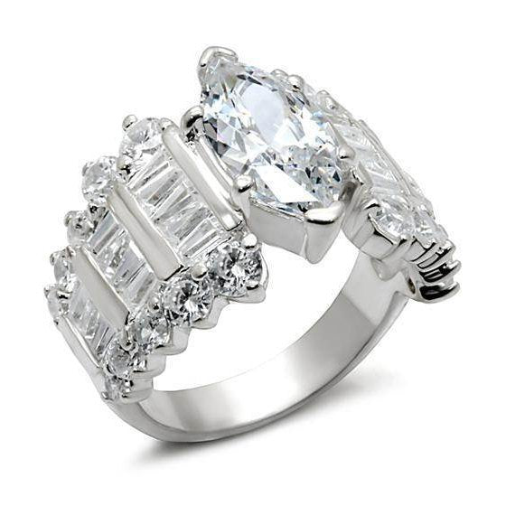Women's Rings - LOS269 - Rhodium 925 Sterling Silver Ring - VacationGrabs