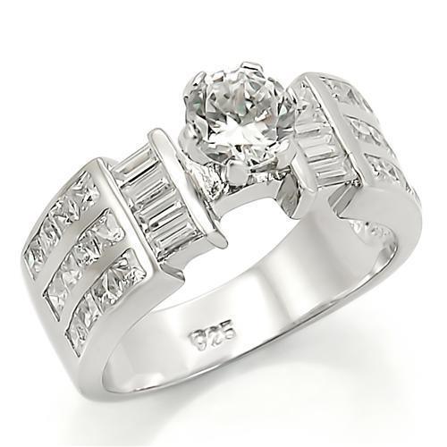 Women's Jewelry - Rings Women's Rings - LOS280 - Rhodium 925 Sterling Silver Ring with AAA Grade CZ in Clear