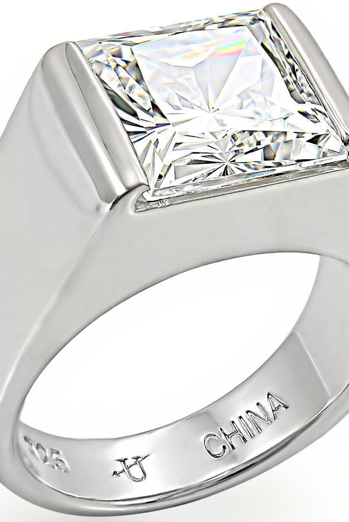 Women's Jewelry - Rings Women's Rings - LOS374 - Rhodium 925 Sterling Silver Ring with AAA Grade CZ in Clear