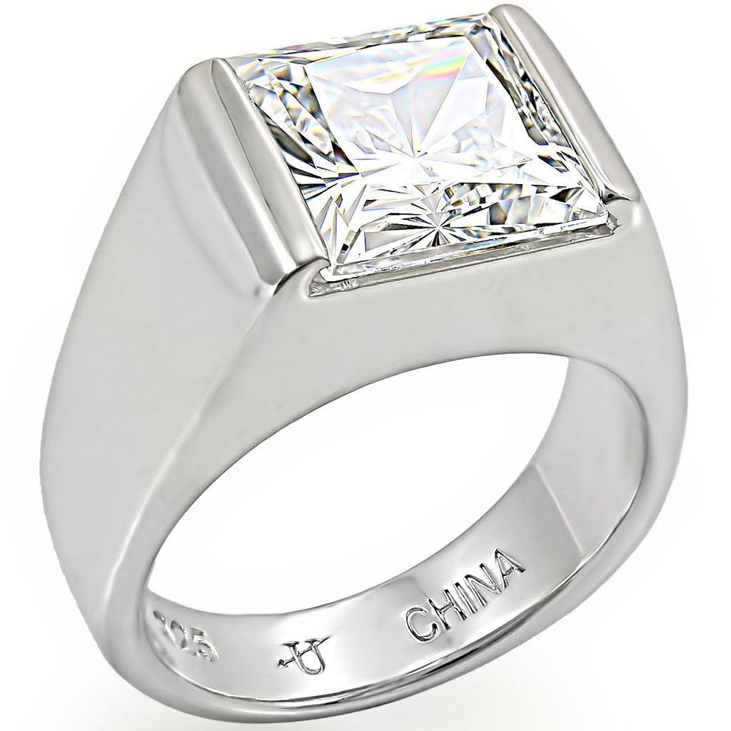 Women's Jewelry - Rings Women's Rings - LOS374 - Rhodium 925 Sterling Silver Ring with AAA Grade CZ in Clear