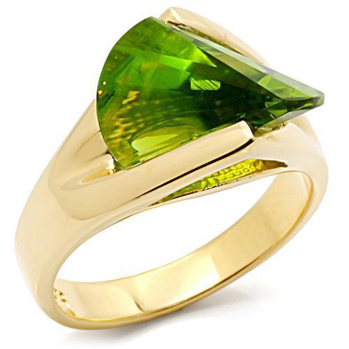 Women's Jewelry - Rings Women's Rings - LOS398 - Gold 925 Sterling Silver Ring with Synthetic Spinel in Peridot