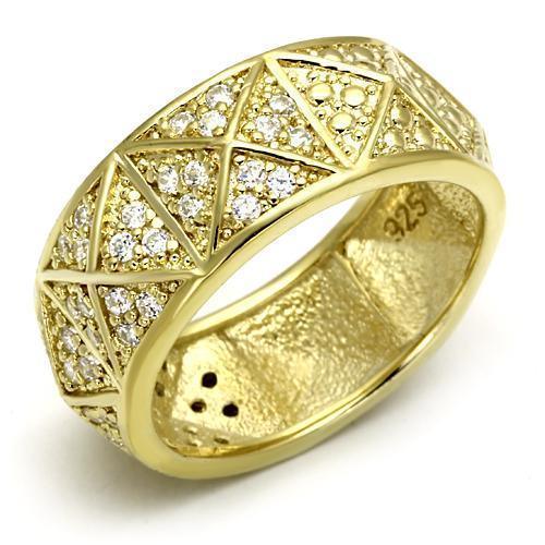 Women's Jewelry - Rings Women's Rings - LOS560 - Gold 925 Sterling Silver Ring with AAA Grade CZ in Clear