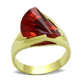 Stunning red gemstone statement ring for women set in elegant gold for a bold look