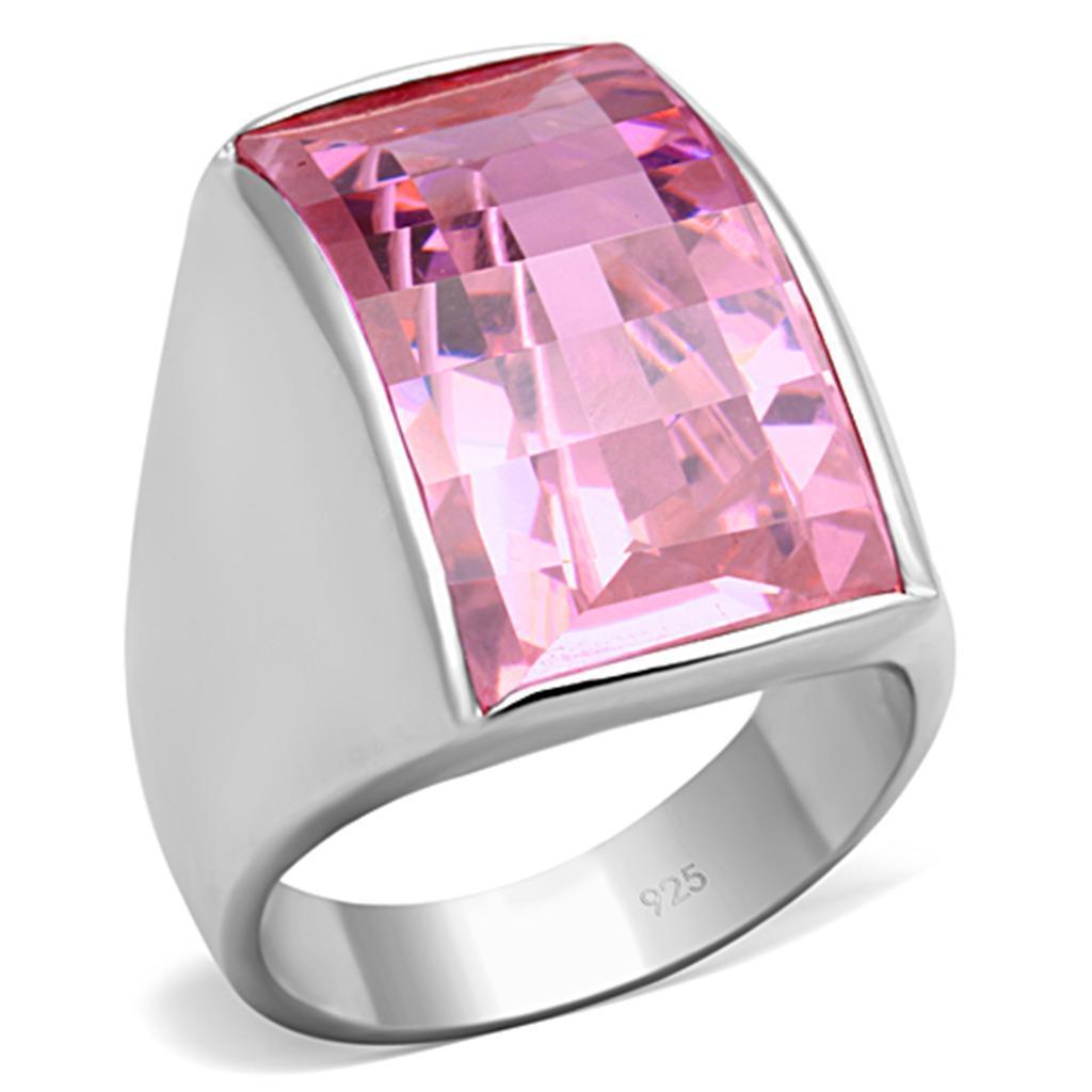 Women's Jewelry - Rings Women's Rings - LOS695 - Silver 925 Sterling Silver Ring with AAA Grade CZ in Rose