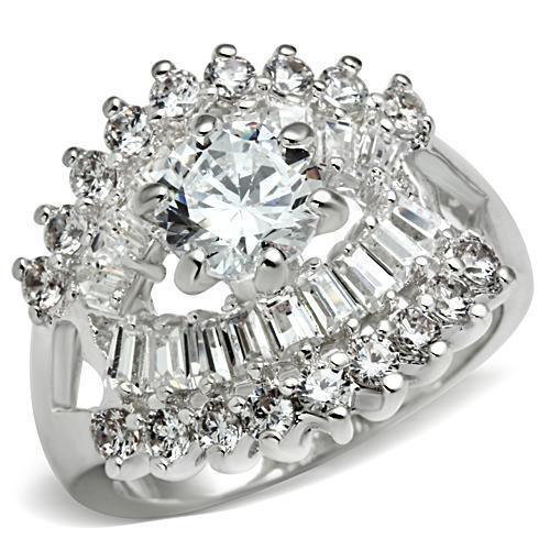 Women's Jewelry - Rings Women's Rings - SS017 - Silver 925 Sterling Silver Ring with AAA Grade CZ in Clear