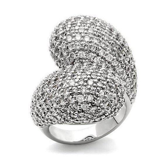 Women's Rings - Women's Clear Crystal Ring 0W216 - Rhodium - VacationGrabs
