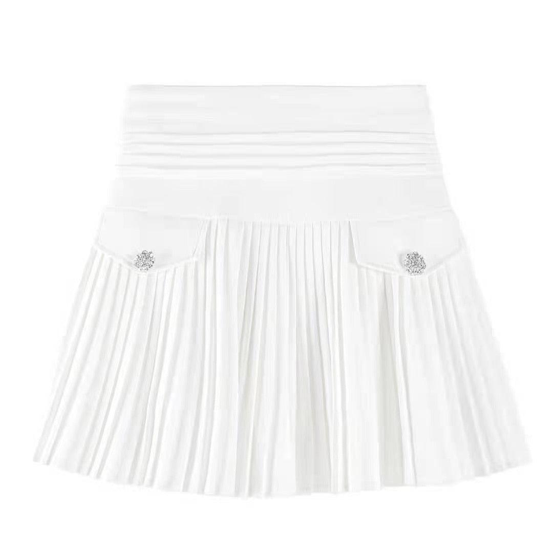 Women's Skirts Women’S White And Black Pleated Skirts Korean Fashion Style