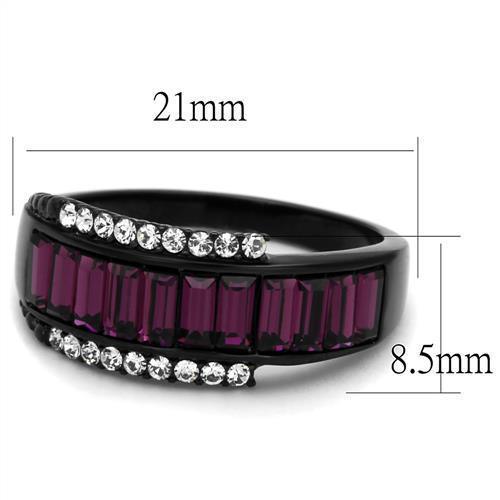 Women's Jewelry - Rings Women Stainless Steel Synthetic Crystal Rings Amethyst Zircon